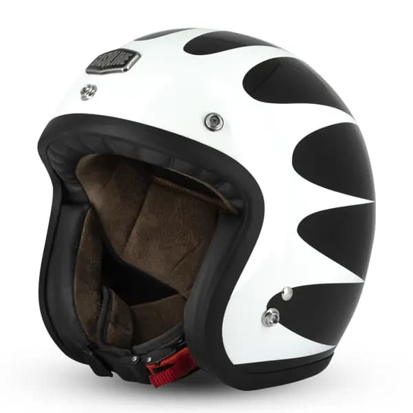 Casque Jet Café Racer S250 Noir Blanc Brillant Gasoline Taille XS